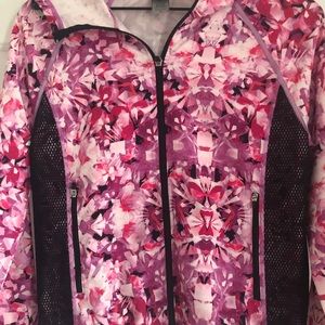 2-pc Floral Hooded Zip Jacket + Matching Sports Bra XS